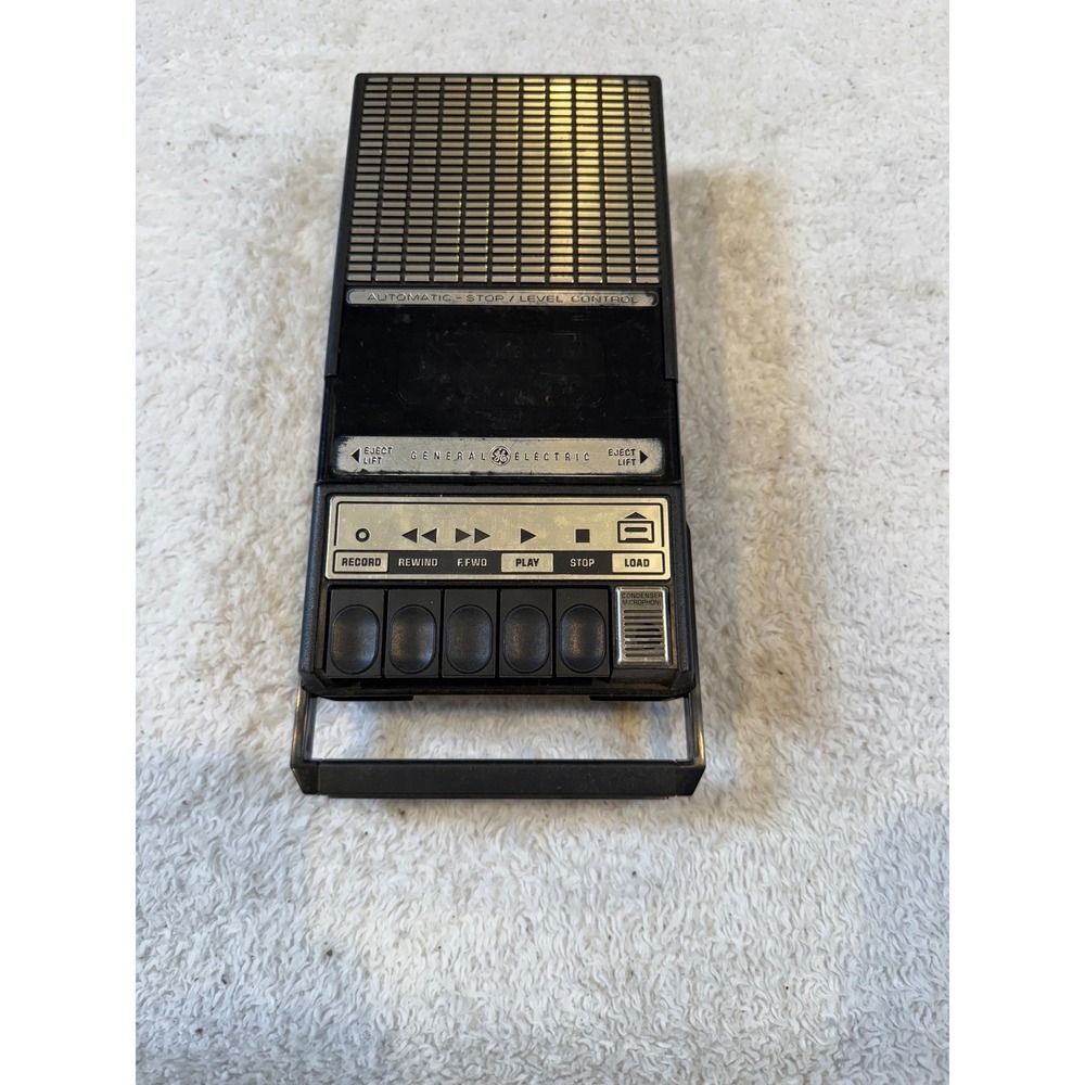 Vintage GE General Electric Cassette Recorder Player Model 3-5014C Black